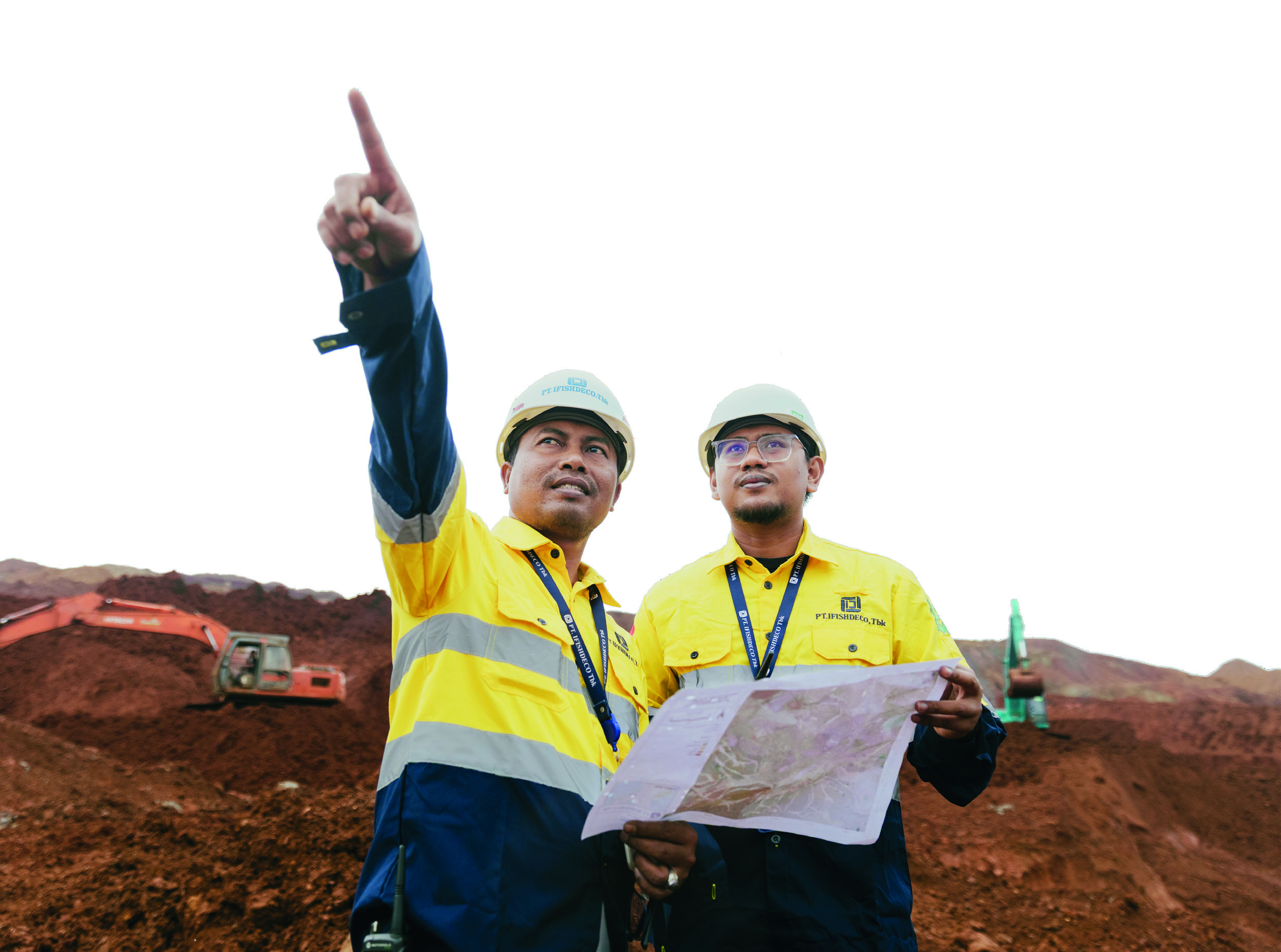 Arsip visual tim operasi perusahaan di area pertambangan